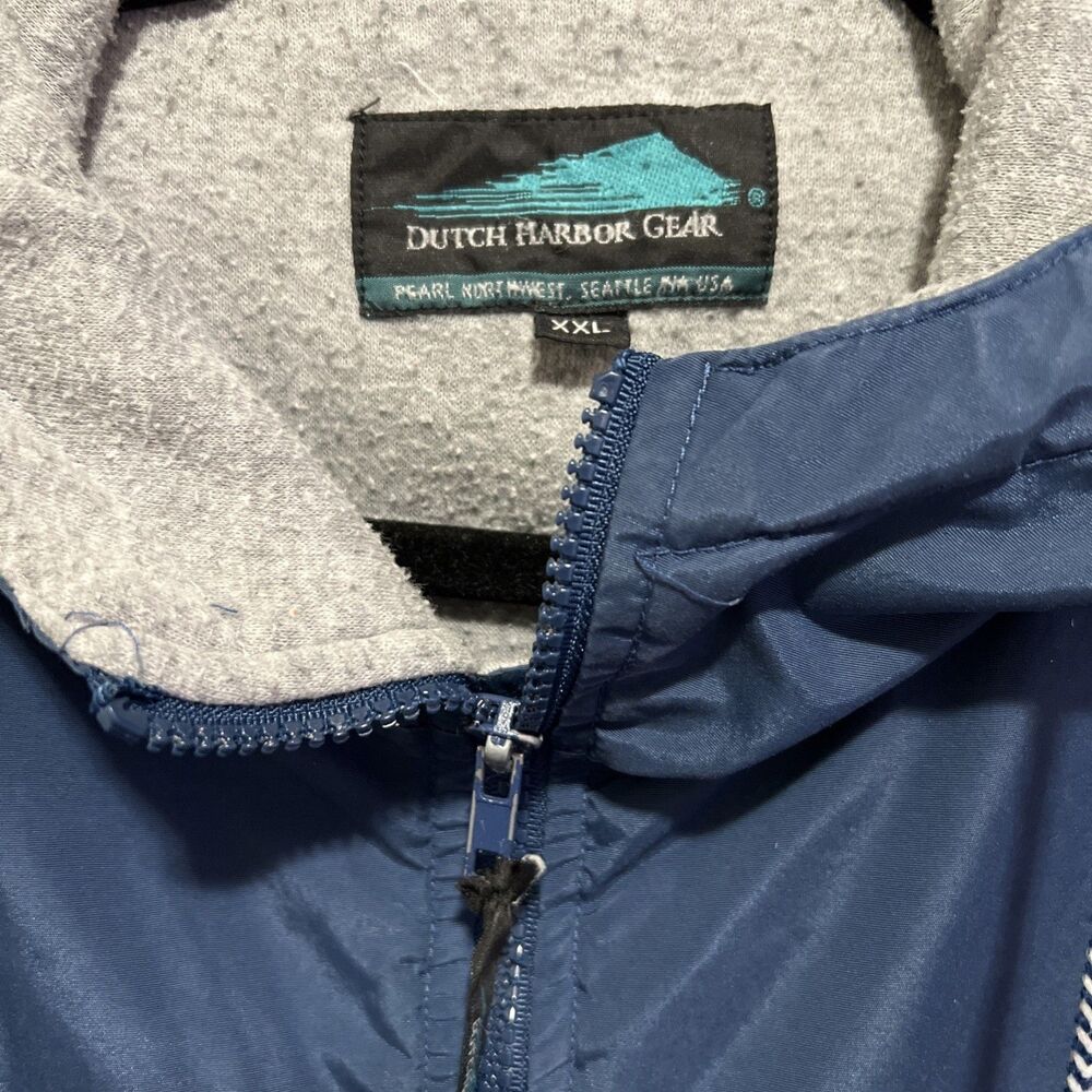 Dutch Harbor Gear Men's Workwear Hoodie Jacket Blue Lining Size XXL Full Zip - Picture 2 of 4